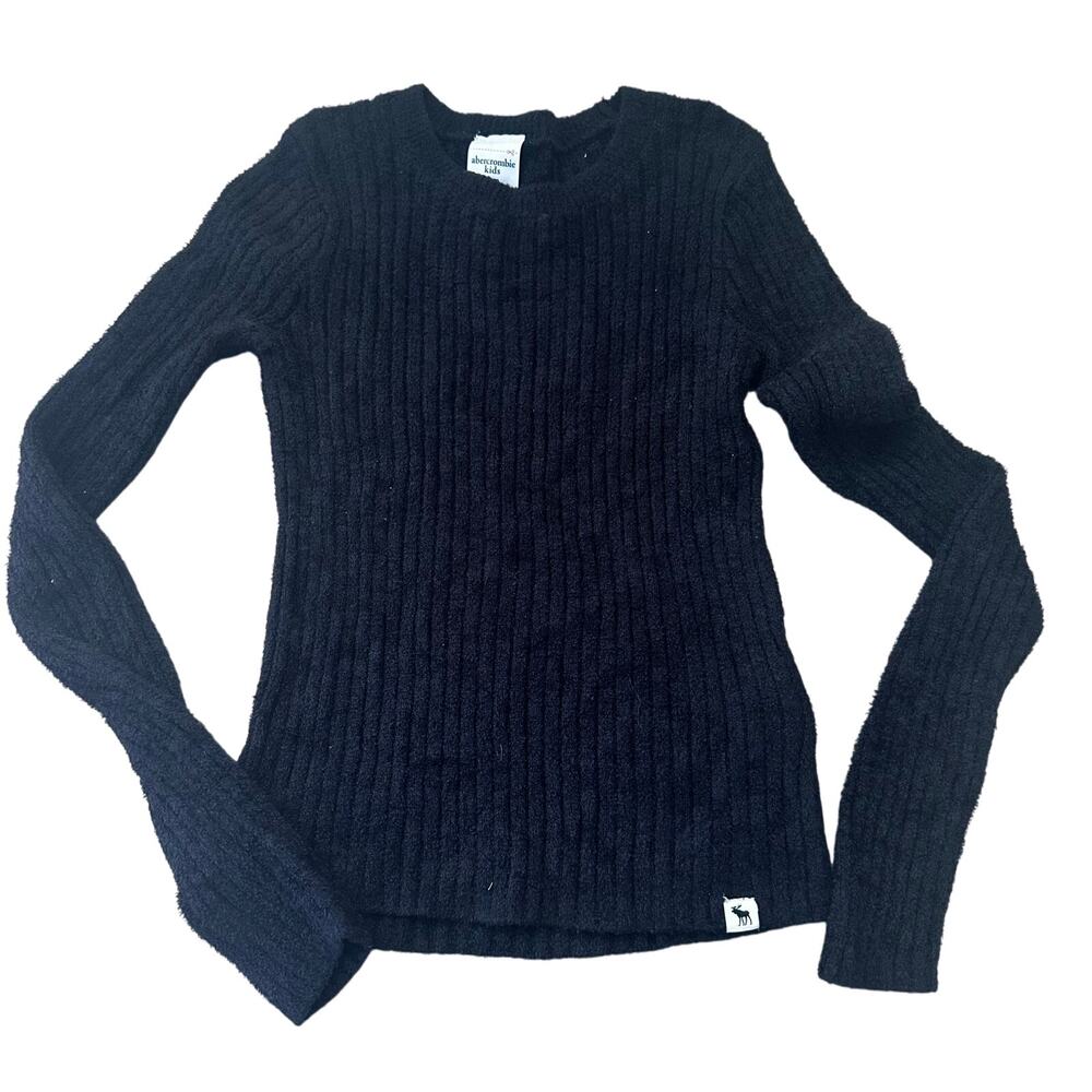 Abercrombie Kids Black Ribbed Long Sleeve Sweater - Size 9/10